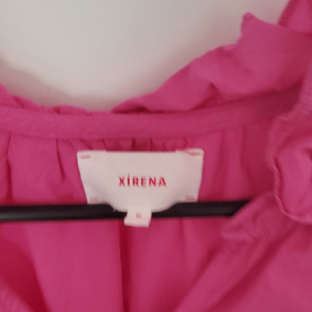 XiRENA Pink Flutter Sleeve Ruffled Blouse - Picture 4 of 4